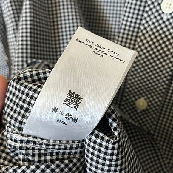 Fred Perry Gingham Check Cotton Button Down Long Sleeve Shirt - Men's Size XL - Picture 6 of 12
